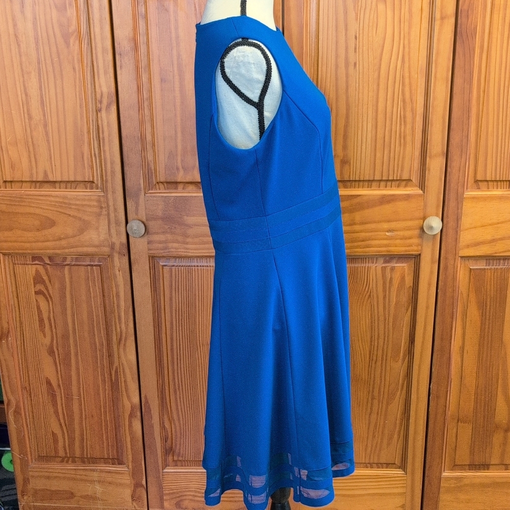 Calvin Klein Royal Blue Midi Sleeveless Dress 12              CC122 - Picture 4 of 7